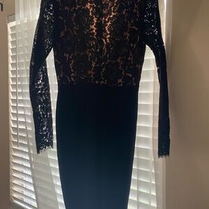 Black and nude lace dress